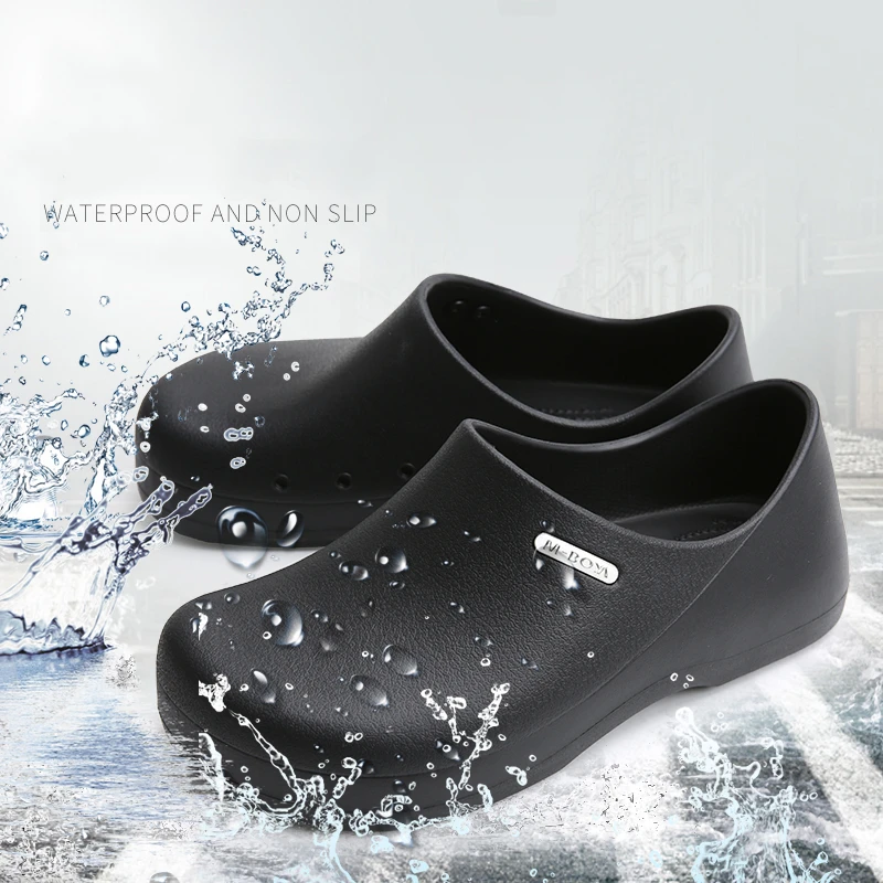 Men Women Chef Hotel Kitchen Chef Shoes Non-slip Waterproof Oil-proof Work Shoes Lightweight Antiskid Kitchen Clogs Plus Size 45