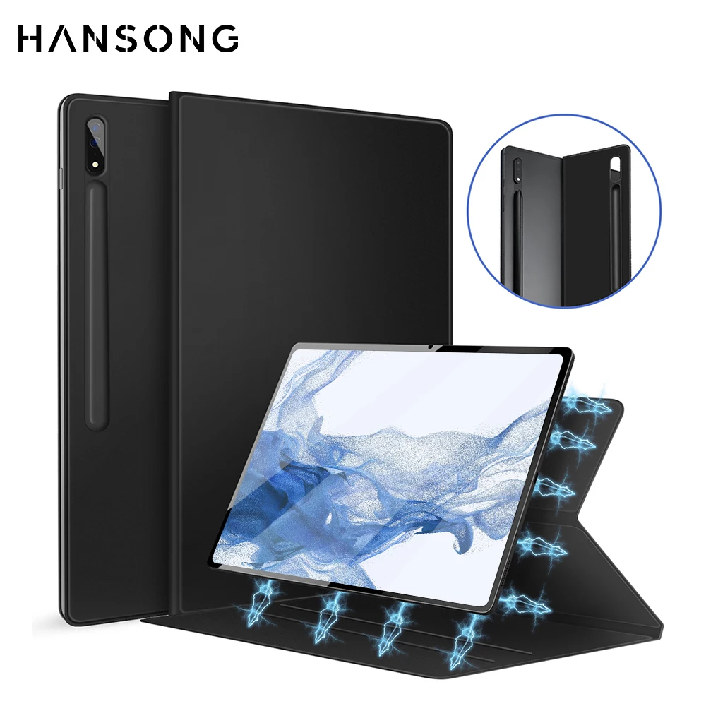 Capa Magnética para Samsung Galaxy Tab Capa Suporte para Caneta s7 Plus s7 fe s8 Plus s9 Plus 12.4 s7 Ultra 14.6