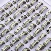 100 Pcs/lot Luminous Stainless Steel Rings Glow in the dark Men Women Party Jewelry Wholesale Lot 1
