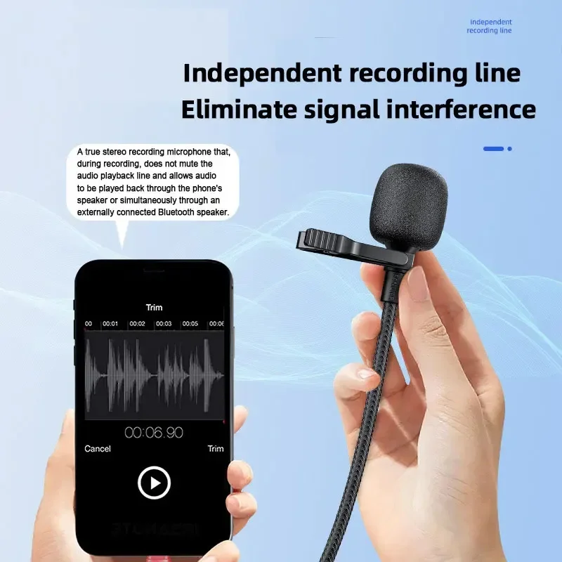 Wired Microphones for Professional Audio Video Youtube Stereo Lavalier Mic Compatible with iPhone Mobile Phones Laptops PC USB C