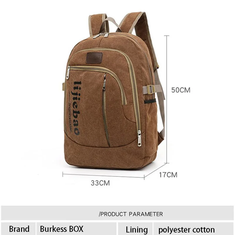 2024 New Canvas Backpack Korean Edition Casual Men's And Women's Campus Backpack Foldable Design Soft Hiking Travel Backpack