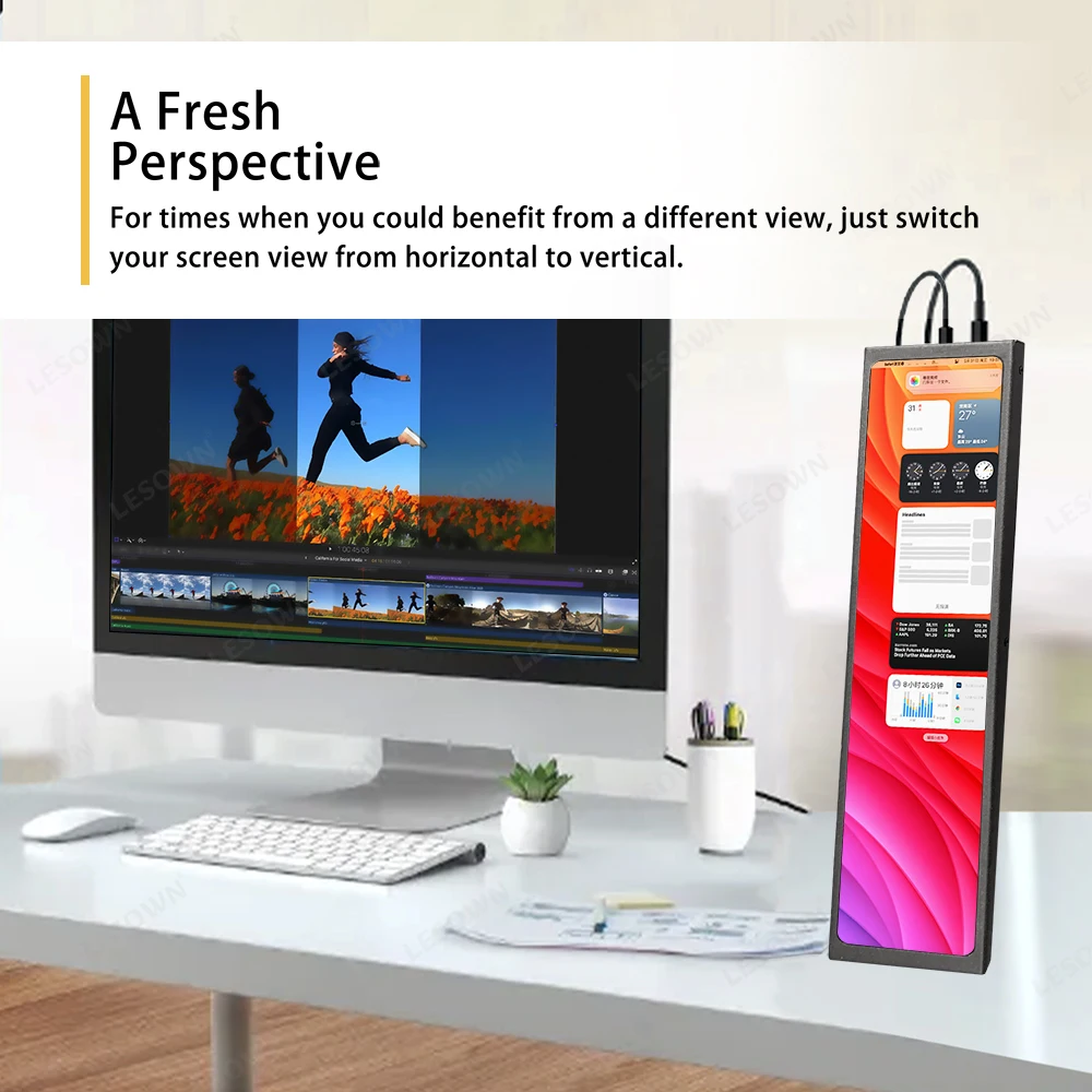 LESOWN ̵ ũ HDMI  Ʈ ÷ 11.3 ġ IPS 440x1920 ̴ ǻ   PC Ʈ   LCD 