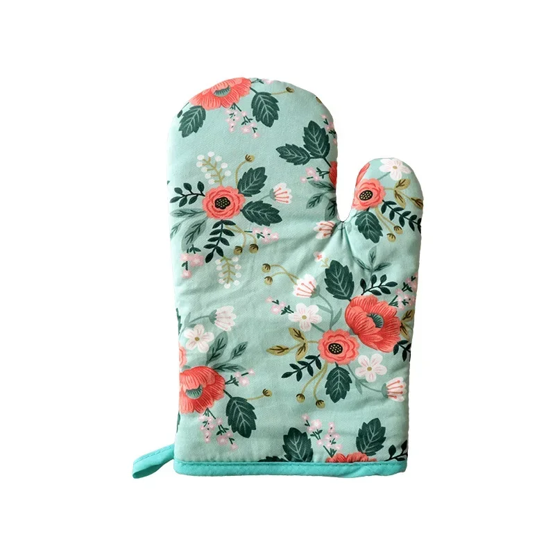 Oven Gloves Cotton Microwave Oven Gloves Household Insulation Pads Triangular Handle A Pair