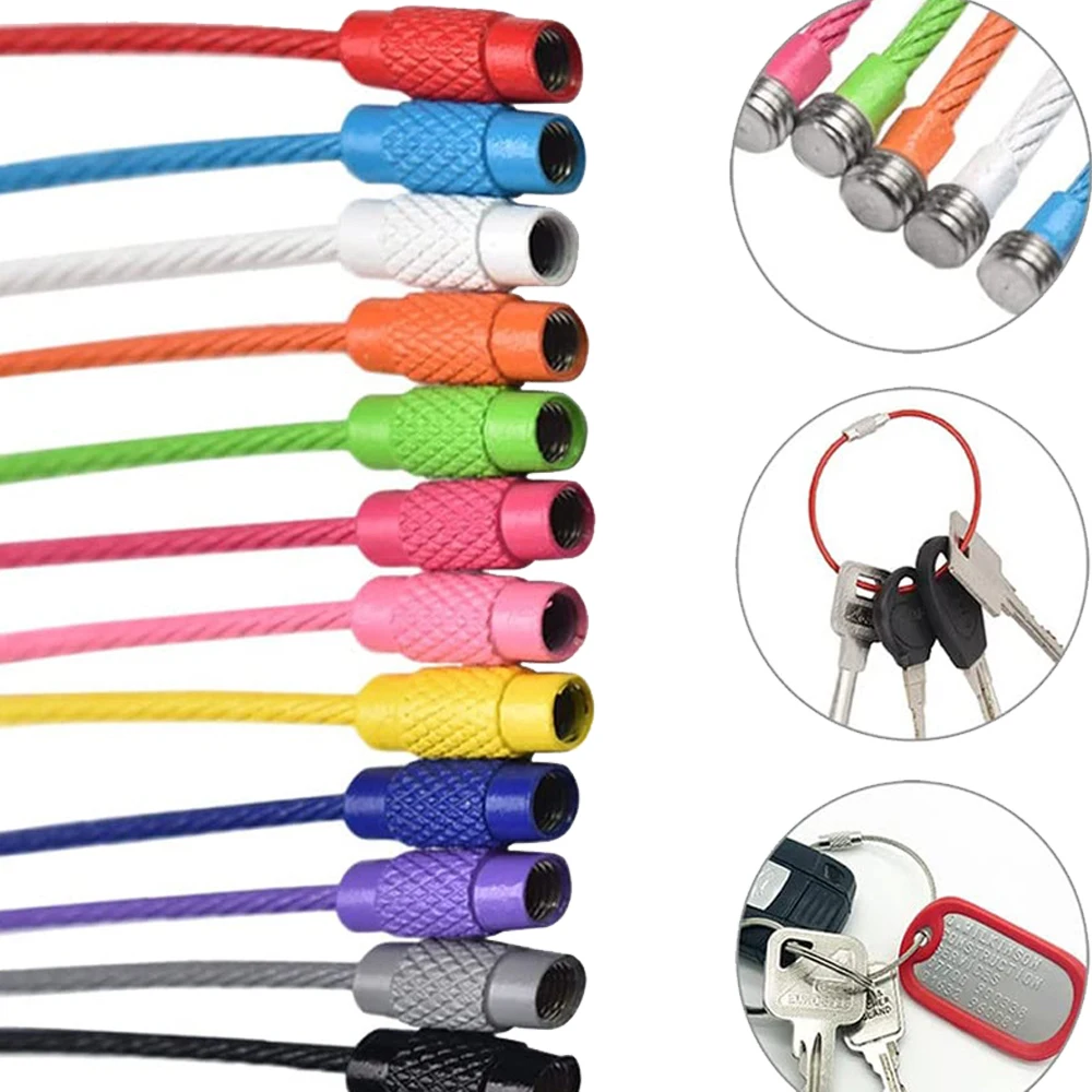 10 Pezzi Colorati Portachiavi In filo Di Acciaio Inossidabile - Foto 8