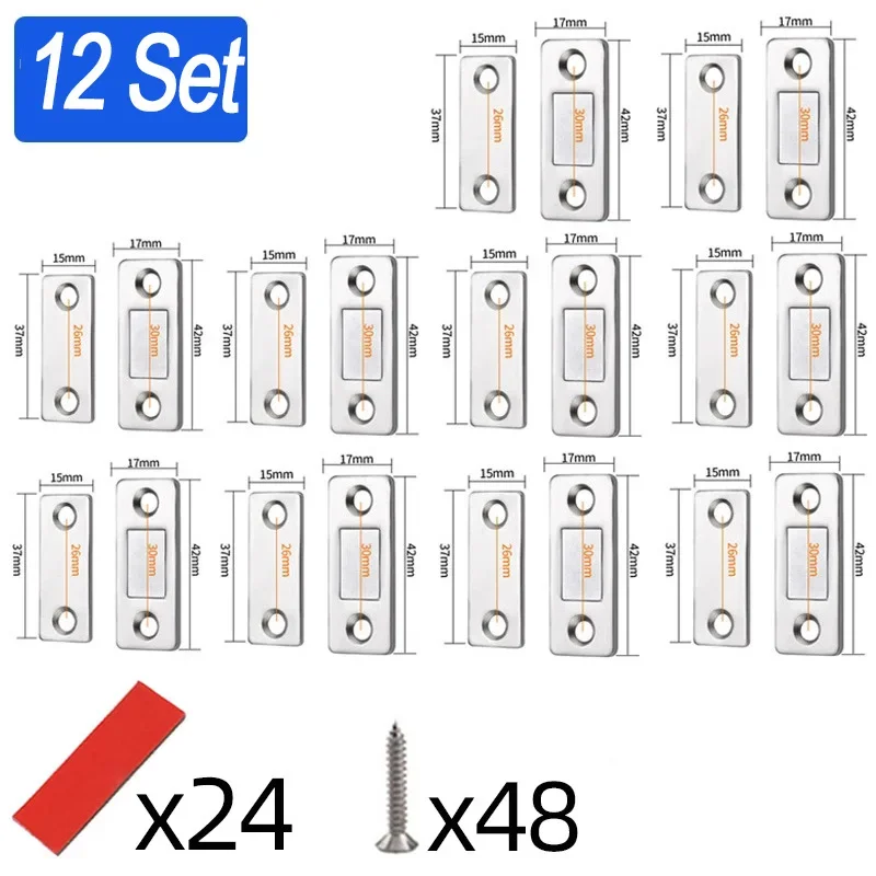 Ultra-Thin Invisible Magnetic Cabinet Door Catch with Strong Adhesive