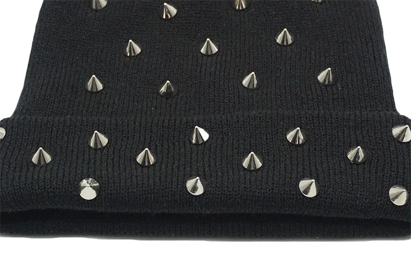 Winter Punk Harajuku Hole Skullies Women Warm Fashion Knitted Hat Autumn Hip Hop Beanies Unisex Basic Cap