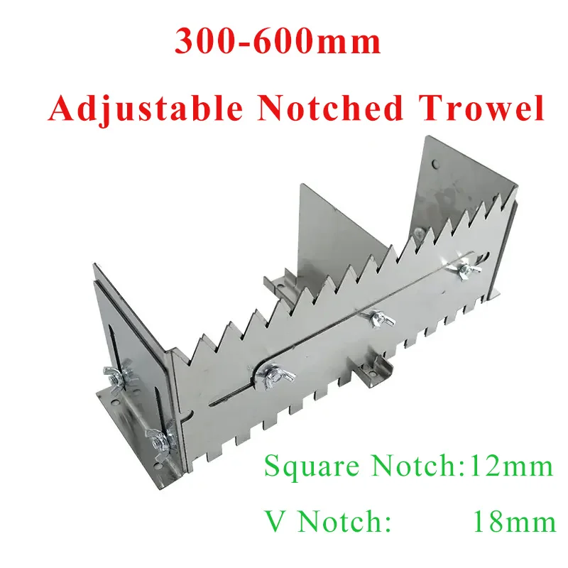 Adjustable Dual Use V-notch Square Notched Trowel for Adhesive Application on Floor