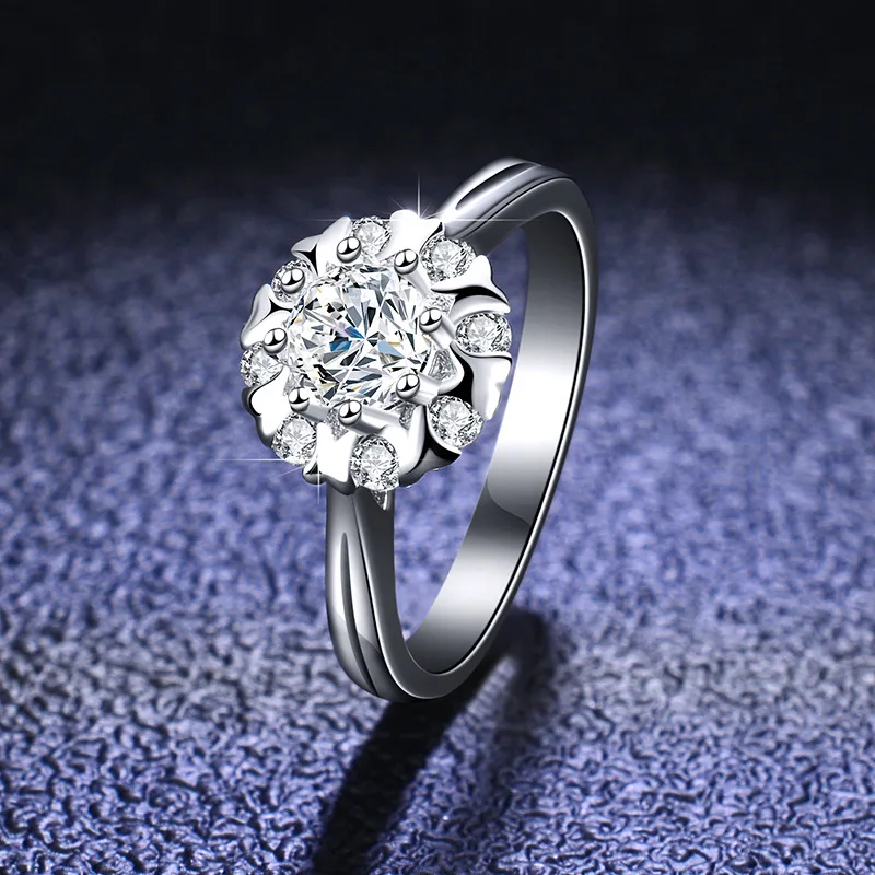 

18K gold D color luxury moissanite ring temperament PT950 platinum diamond ring for women wedding engagement gift