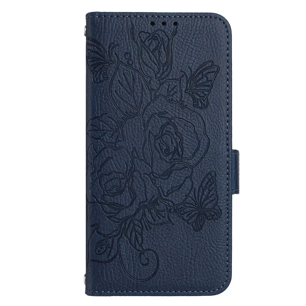 Rose RFID Shielding Wallet Case with Flip Phone Back Cover
