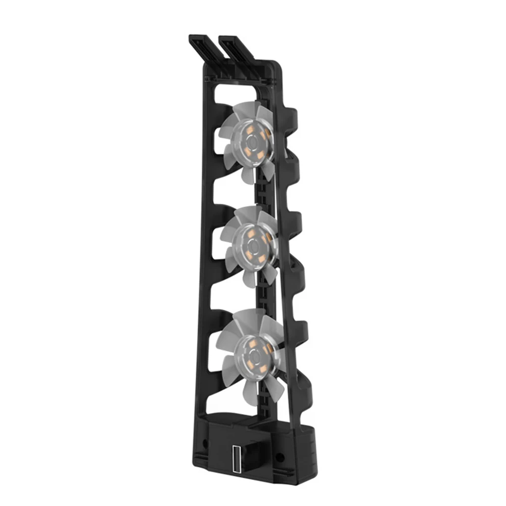 Cooling Fan Radiator 5500&plusmn;1100 RPM Vertical Stand Rear Host Cooling Fan LED Blue Light with USB Port Upgrade Gaming Accessories