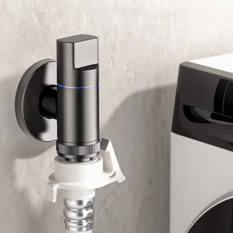 Washing Machine Faucet Brass Water Stop Quick Opening Angle Valve Wall Mounted G1/2 Water Stop Clip Bathroom Accessories