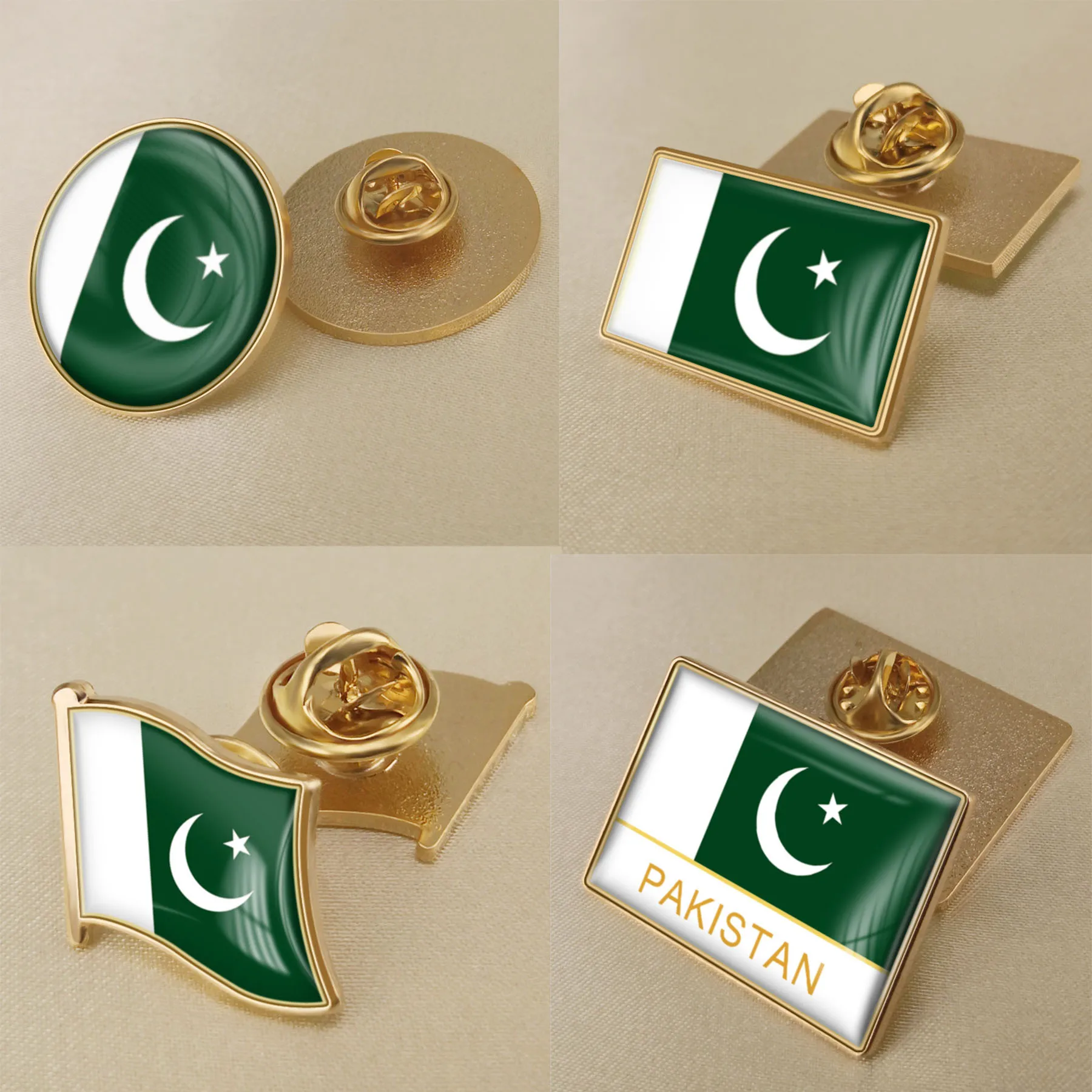 Pakistan Flag National Emblem Brooch Badges Lapel Pins Pins & Badges