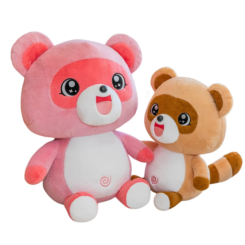 

Симпатичная плюшевая кукла енот из мультфильма, украшение для дивана, подарок на день рождения, аниме мягкие игрушечные медведи Рождественская детская подушка для сна