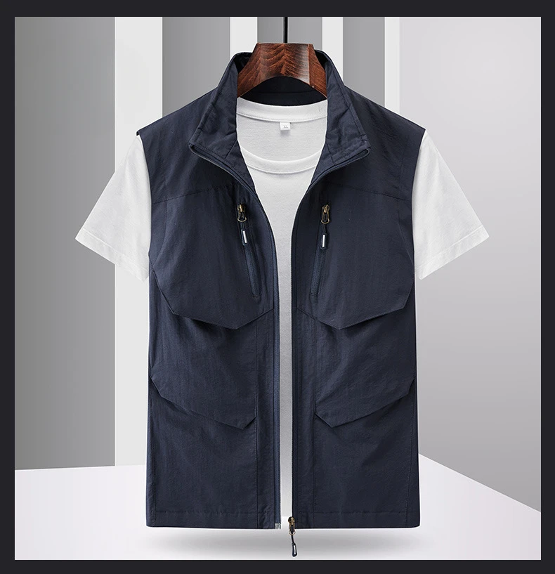 

Men's Sleeveless Jacket Summer Outdoor Mesh Breathable Hiking and Fishing Tactical Vest Casual Versatile Photographer Work Coat