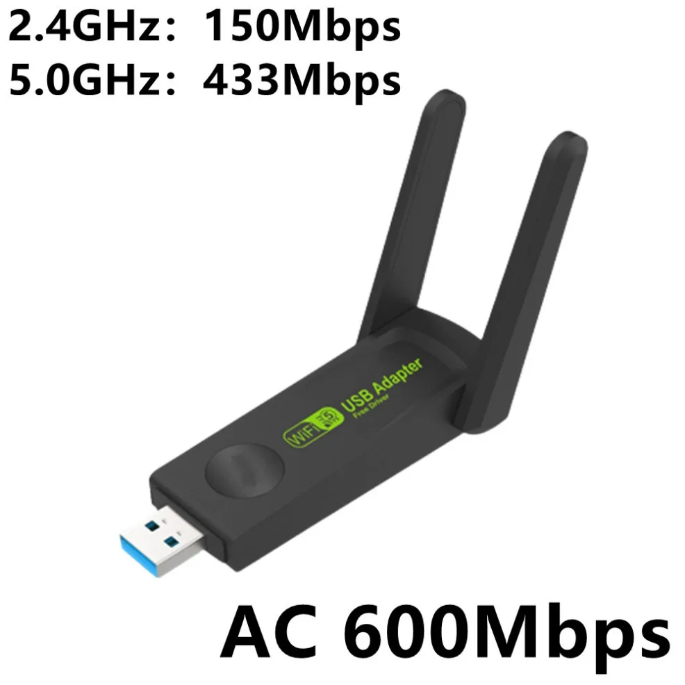 Usb wifi adaptador 2.4ghz + 5ghz dual