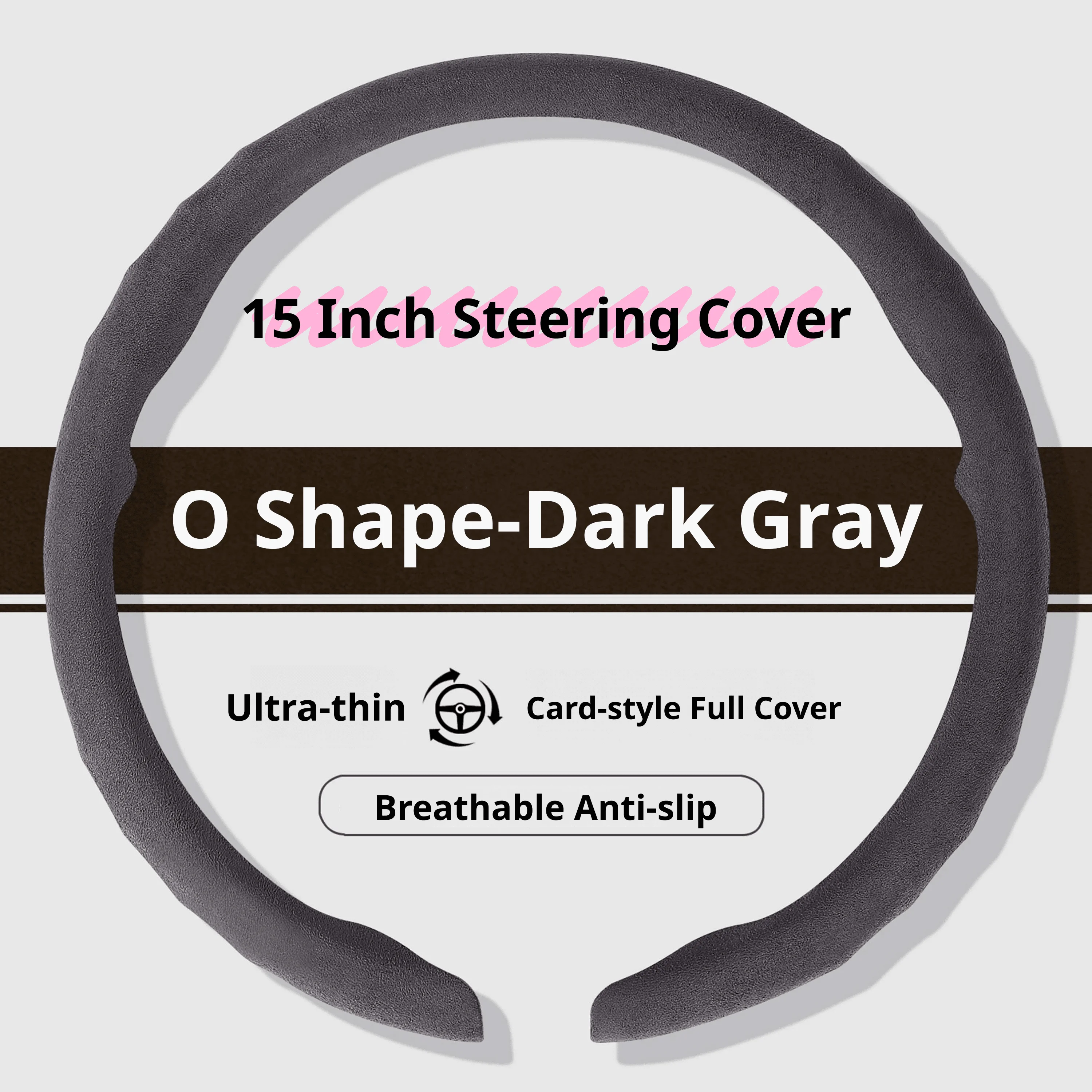 Ultra Thin Suede Car Steering Wheel Cover - Premium Interior Accessory