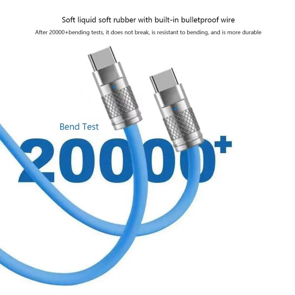 100W Fast Charging Cable 1M 1.5M 2M Liquid Silicone PD Type C Cable Type-C To C Versatile Compatibility Type-C Charger Cable