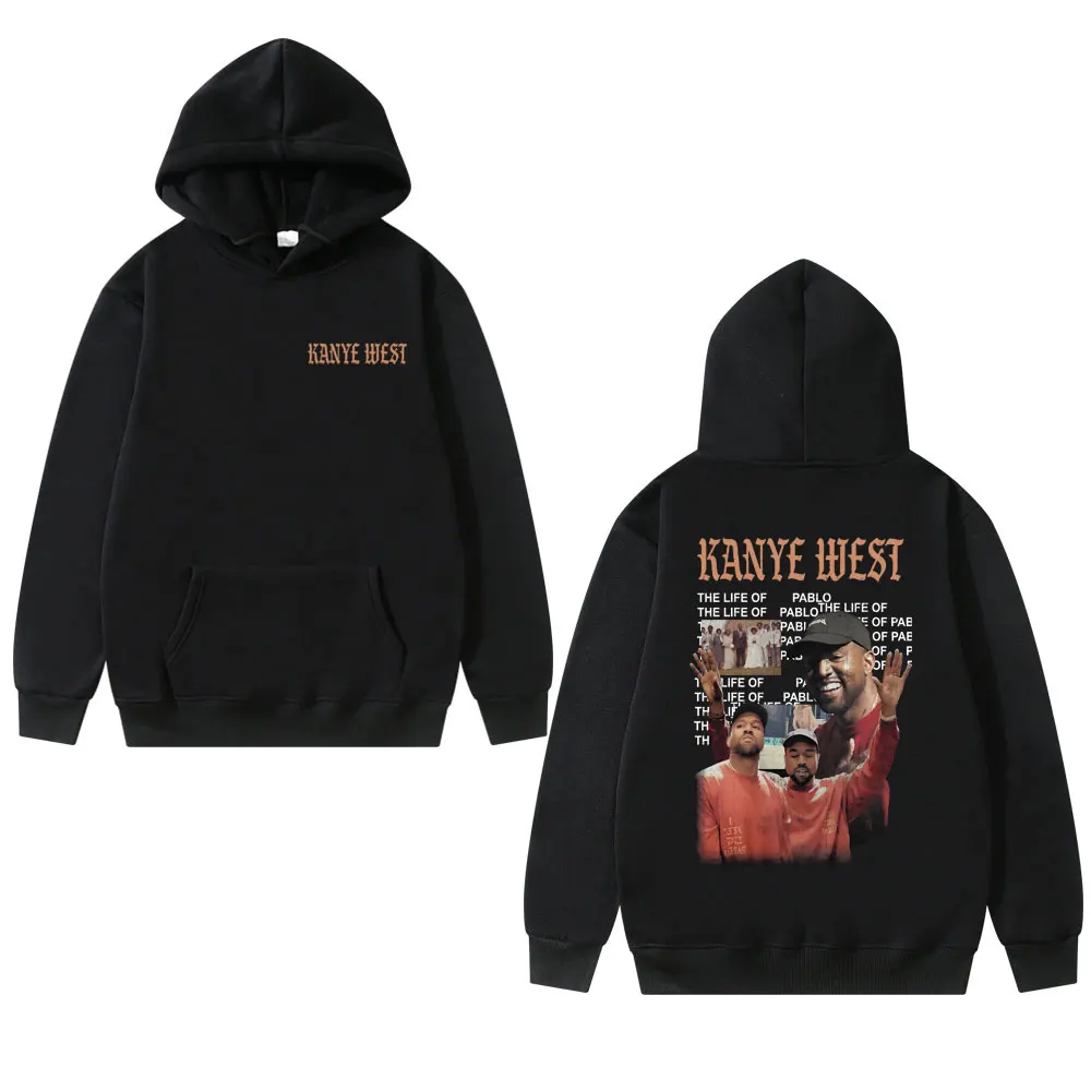 

Rapper Kanye West The Life of Pablo Double Sided Print Hoodie Men Women Hip Hop Sweatshirt Male Casual Fleece Cotton Hoodies