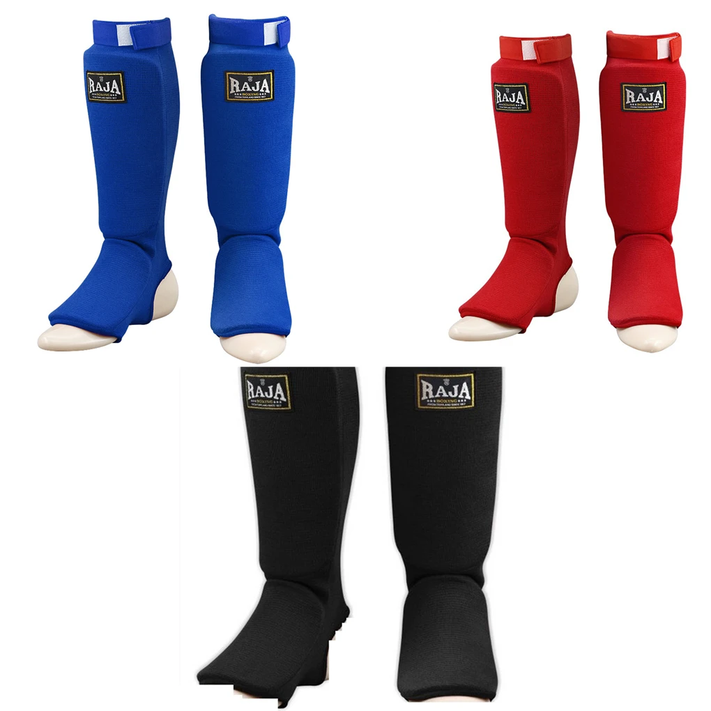 Shin Guard Pads 1Pair Universal Knitted Shin Guard Adults Boxing Practise Leg Brace Portable Ankles Protector Sports Gear kickboxing shin guards kickboxing leg guards