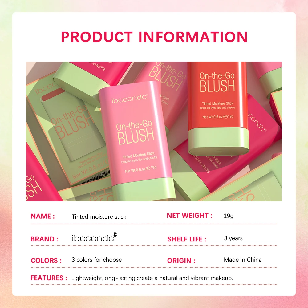 Pixi Multi-function Blush Stick Lasting Moisture Waterproof Rendering Brightening Skin Rouge Blush Cream Used On Lips Eyes Cheek