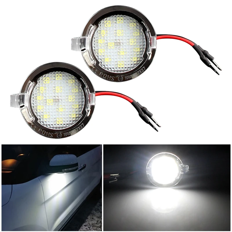 For Ford Edge Mondeo MK5 5 Fusion 2 Explorer Everest Mustang Car Rearview Mirror Plate Lights Lamp LED Lantern Auto Accessories