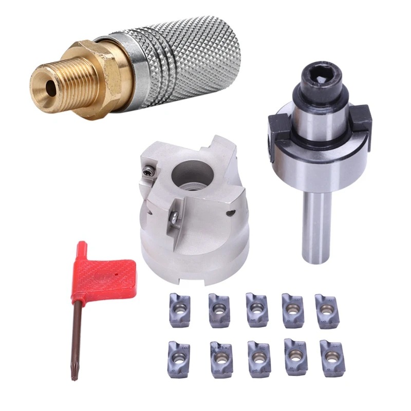 

HOT-1 Set Right Angle Shoulder Face Mill Cutter Carbide Inserts & 1 Pcs Extended Pcp Air Charging Adapter Socket