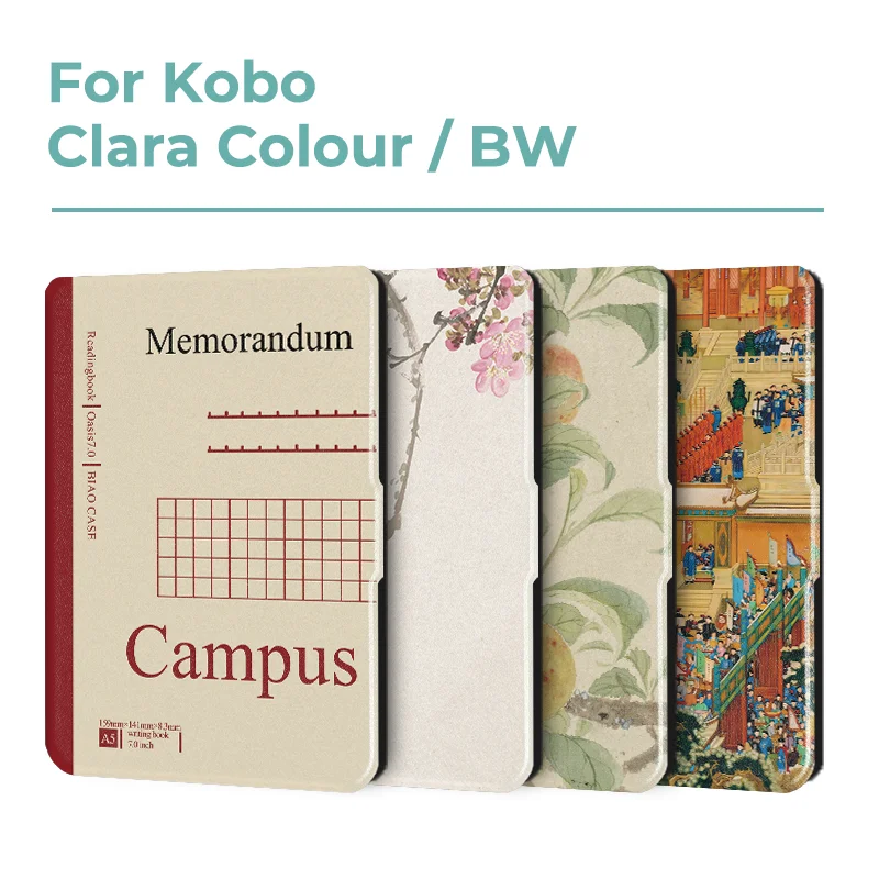 Kobo Clara 6-Inch E-Reader Protective Cover with Auto Sleep/Wake and Painted Patterns