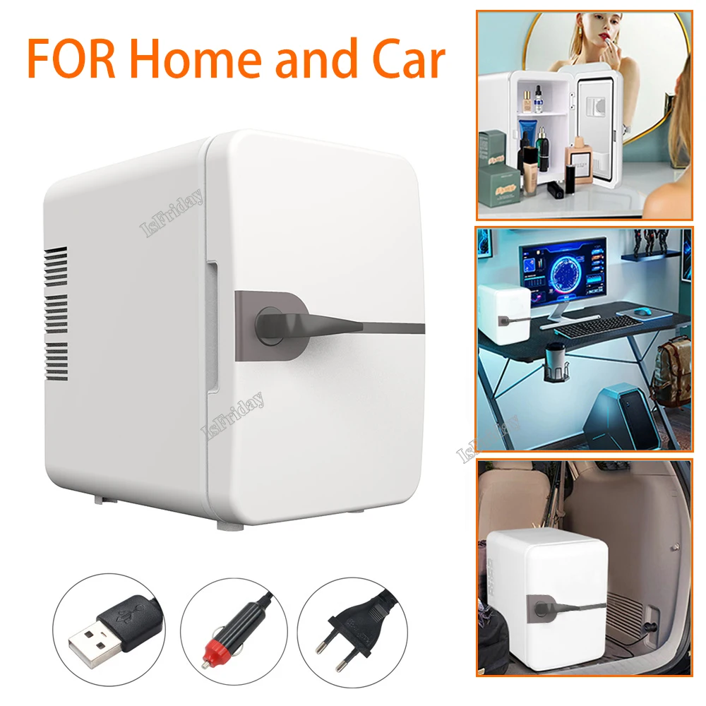 6L Mini Multifunctional Car Refrigerator Small Refrigerated Cosmetic Refrigerator Beverage Portable Car Home