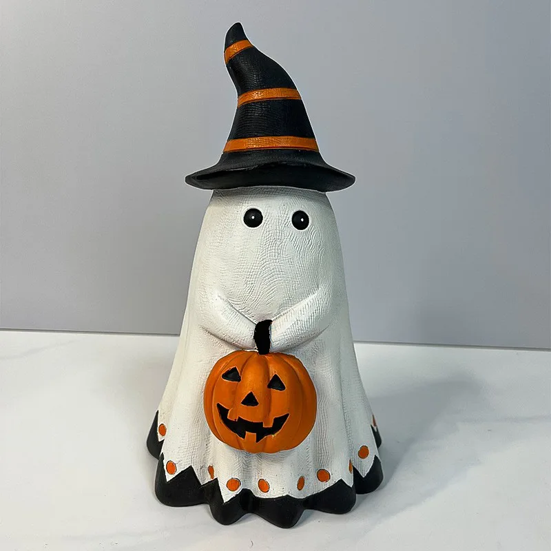 

Halloween Creative Ghost Pumpkin Decoration Party Props Decoration Cute Toys Resin Crafts Gifts to Couples and Colleagues