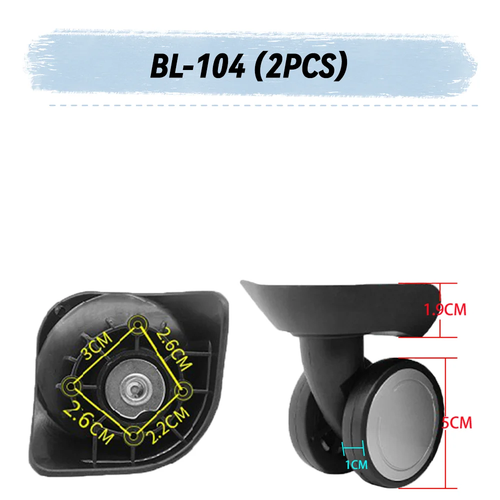 For BENLUN BL-104 Universal Wheel Replacement Suitcase Rotating Smooth Silent Shock Absorbing Wheel Accessories Wheels Casters