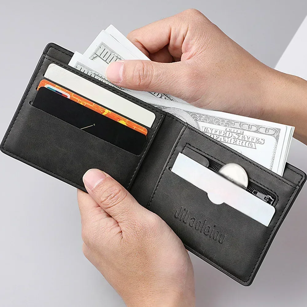 Ultrathin Vertical PU Cardholder Men RFID Blocking Slim Multi-Slot Business Gift Compact Multi-Card Slot Mini Wallet