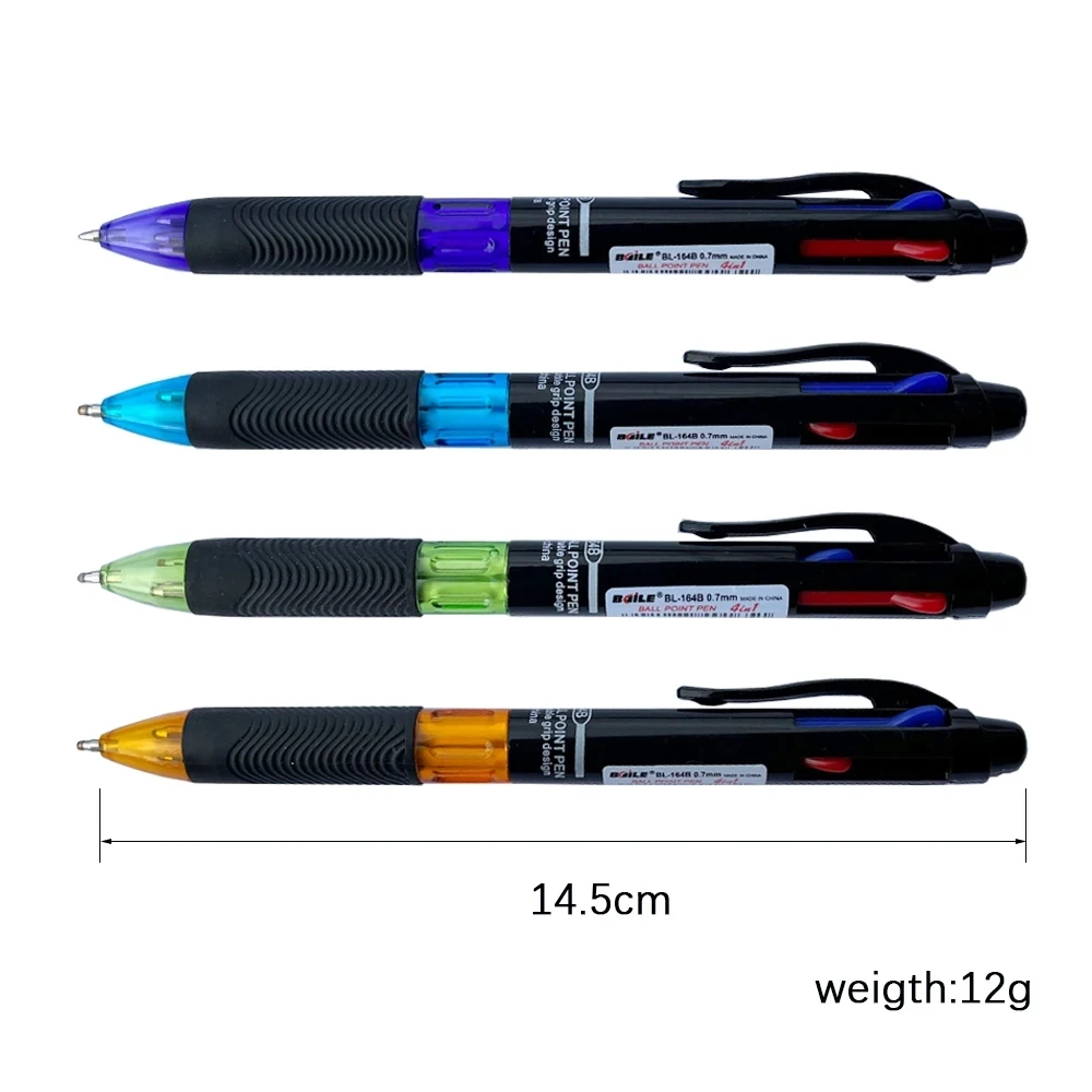 Ballpoint Pen 4pcs/set Creative 4 in 1 0.7mm Black Blue Red Green Ball Pen Office School Marking Cute Stationery