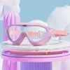 Waterproof Big Frame Swim Goggles Anti Fog Soft Silicone Children Swim Glasses Adjustable HD Vision Swimming Eyewear for Kids
