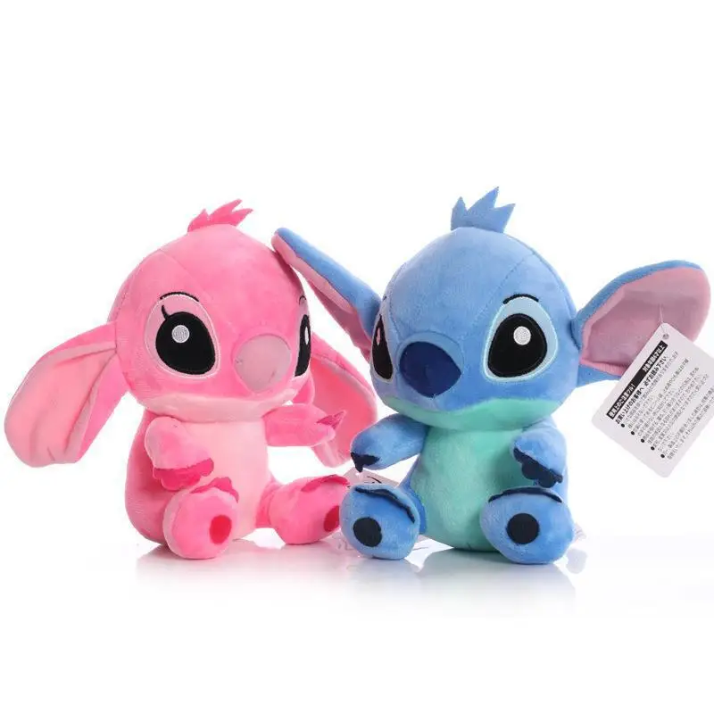 Disney Stitch Stuffed Plush Dolls para crianças, modelo de desenho animado, boneca, brinquedos anime, crianças kawaii, presente de aniversário, fofo