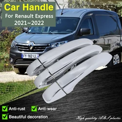 for Renault Express 2021 2022 Chrome Sturdy Door Handle Cover Car Styling Decoration Protective Film Stickers Accessories Gadget