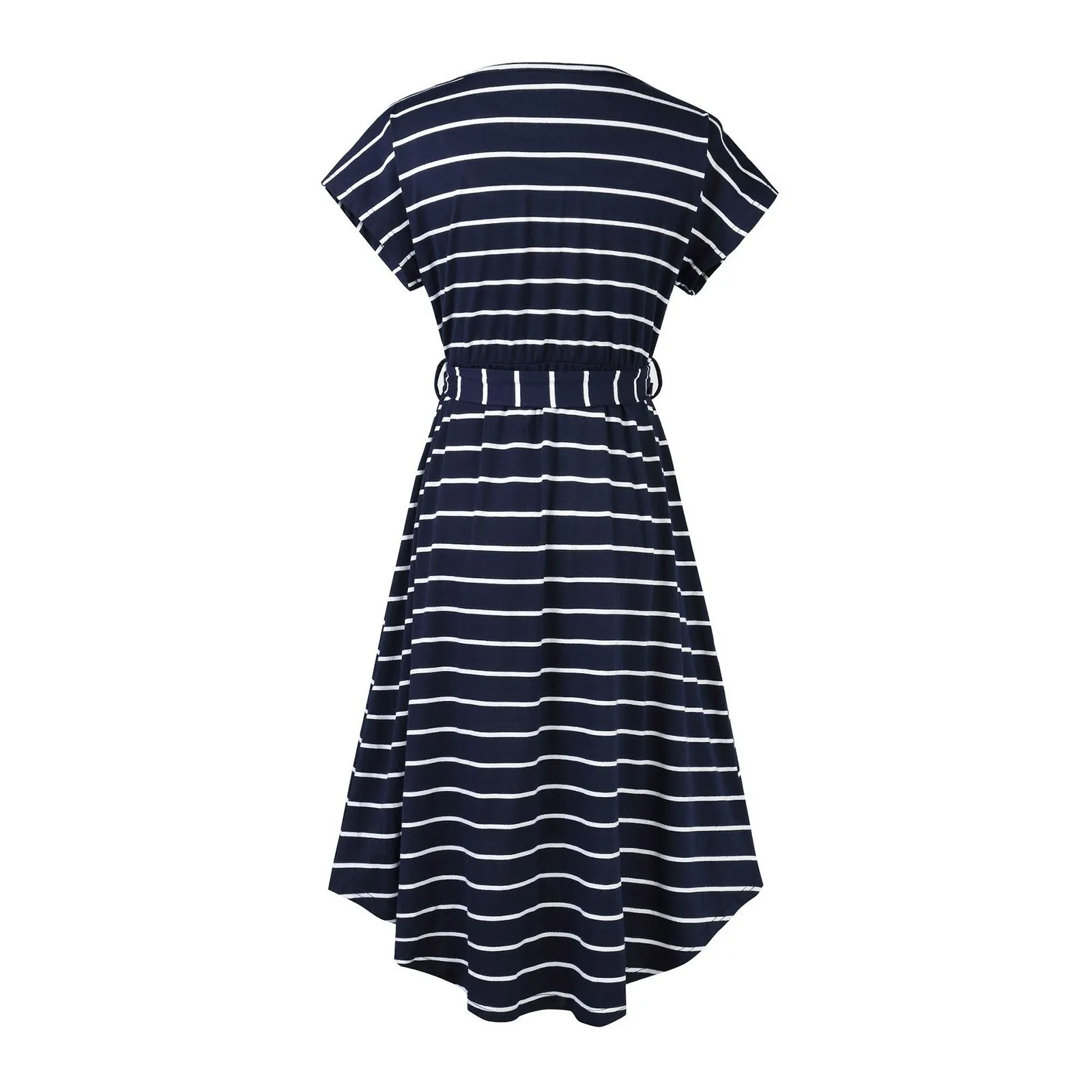 Womens Maternity Summer Short Sleeve Striped Print Dress Breastfeeding Belt Dress for Women Photography