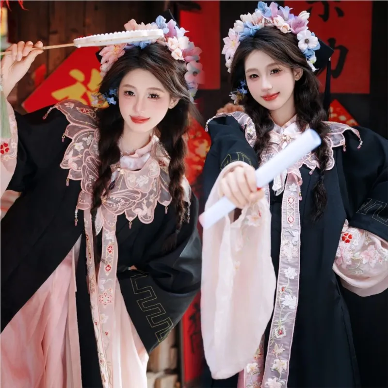 New Chinese style country Ming system Hanfu dress with bachelor bestie graduation photo