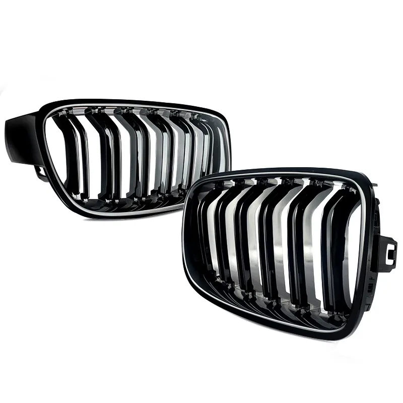 Für BMW F30 F31 3er Serie 320d 330d 340i 2012 2013 2014 2015 2016 Nierengrill Hochglanz Schwarz Twin M3 Look Sport Frontgrill – Detail 11