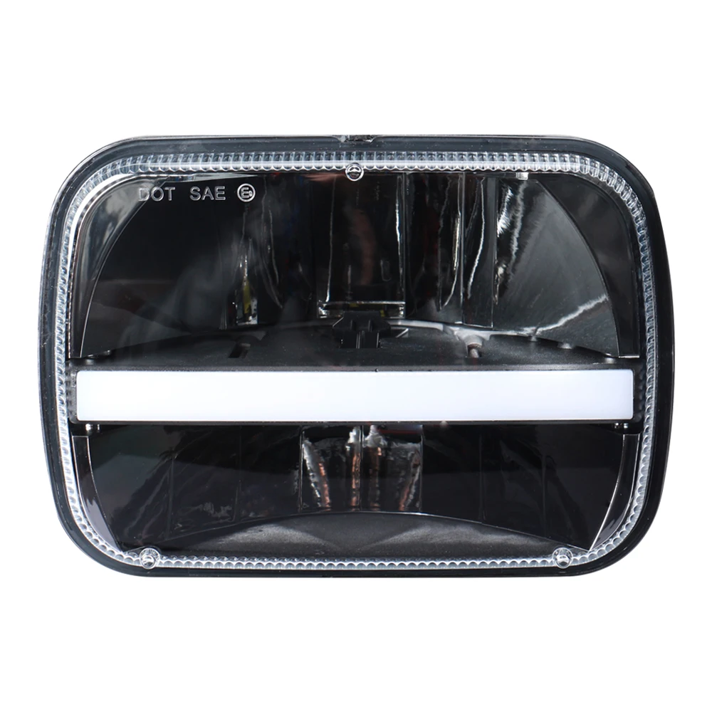 

J301 LED Head Lamp 5*7 With DRL With Turn Signa Angel Eye Ring For Jeep Wrangler JK 07+