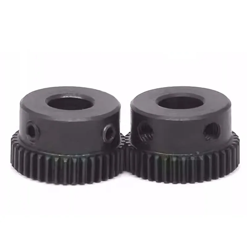 Mod 0.5 Spur Gear 44T 45T 46T 48T 50T 52T 55T 58T 60T Bore 6mm~15mm 45# Steel Blackening Transmission Gears Pinion DIY 1pcs