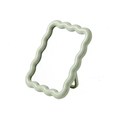 Portable Foldable Cute Vanity Mirror - Solid Color and Compact Design (Green)