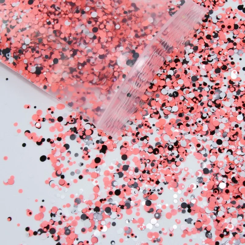 

50g Mixed Size 3D Ultrathin Sequins Nail Glitter Flakes Colorful Round Sparkly DIY Tips Manicure Paillette Nail Art Decorations