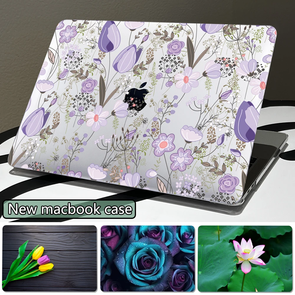 

Flower patterns Cover For Macbook Air 13.6 Laptop Case M2 A2681 Funda Mac book Air 15 M1 M3 Pro 13 14 16 A2338 A2442 A2337 Shell