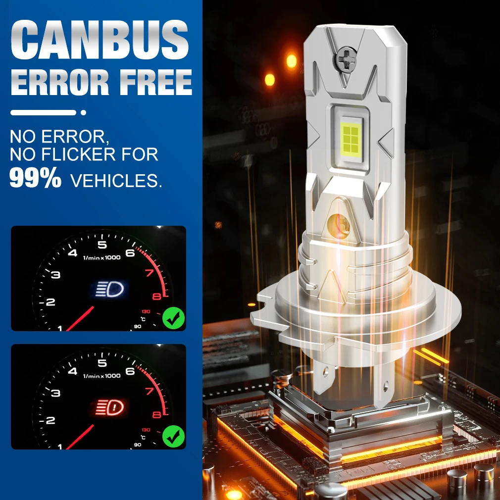 H7 LED Bulb Head Lamp 1:1 Mini Size 25000LM CSP LED Chips 6000K White 12V Car Headlight Auto Lamp led lights led bulbs led headlights led car lights led car headlights car headlamps