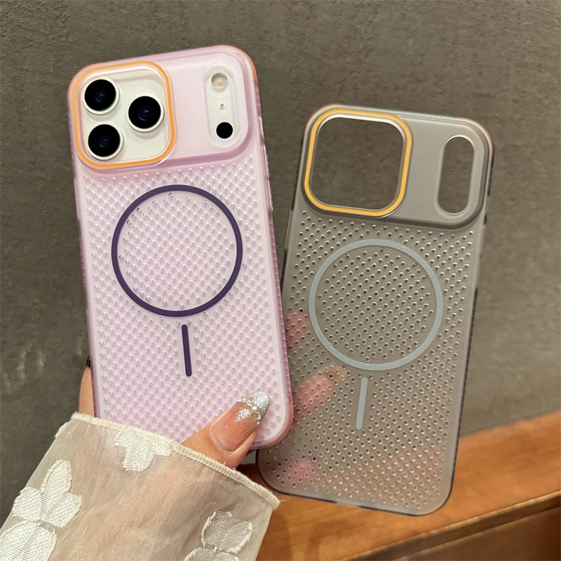 Ultra-Thin Breathable Cooling Mesh Magnetic Case with Matte Clear Hard PC Cover
