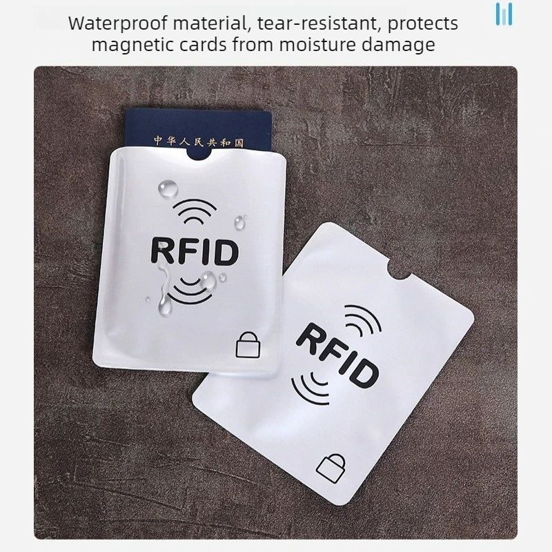 10Pcs 도난 방지 RFID 은행 카드 홀더 브러시 코팅 종이 알루미늄 호일 슬리브 보호 케이스 안전한 보관을위한