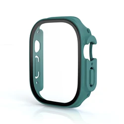Premium Protective Cover with Screen Protector for Apple Watch Ultra - 49mm Tempered Glass and Durable Case Accessories (Official green15)