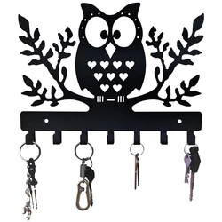 7Hooks Owl Metal Wall Mounted Metal Key Holder Owl Key Hanger Medal Hanger Leash Hanger Key Organizer Metal Key Hook