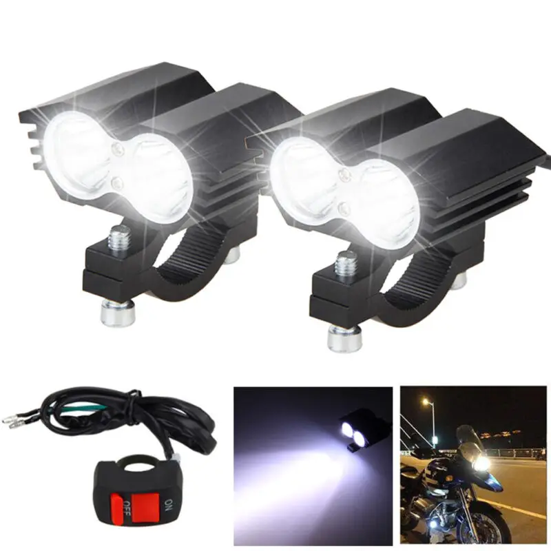 

2PCS 12V-36V 30W 6500K 3000LM LED Motorcycle Headlight Spot Work Light Offroad Driving Fog Lamp with Switch
