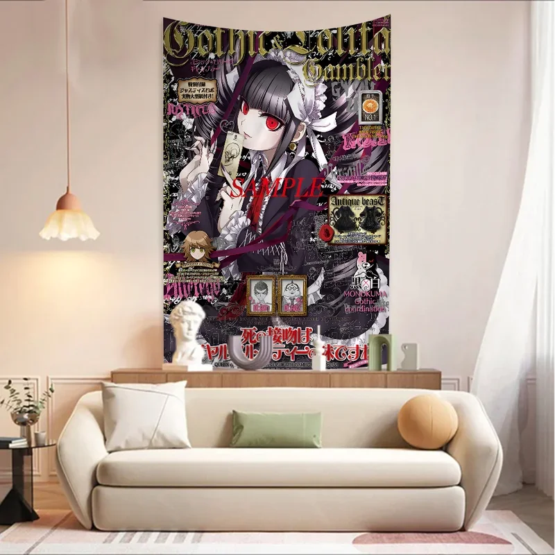 Klassische Anime Danganronpa Wandteppiche DIY Heimdekoration für Wohnzimmer Studentenwohnheim Wandkunst Dekoration – Detail 4